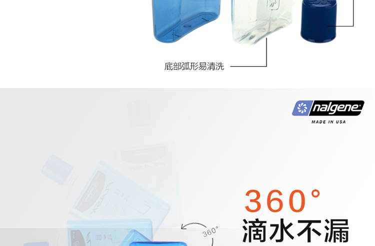 
                                                                                乐基因（nalgene） 美国原装进口 防漏运动塑料创意酒壶 户外探险便携式随身酒具白酒 2181-0007蓝色                