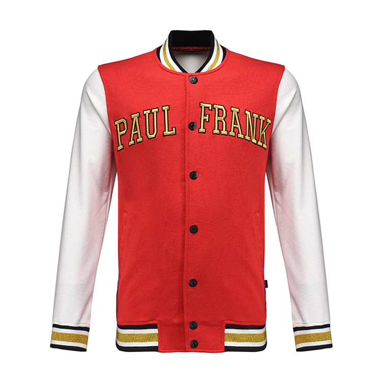 2015秋冬新款paulfrank大嘴猴卫衣男女情侣款棒球服外套韩版时尚休闲上衣拉链印花 男款黑色 L