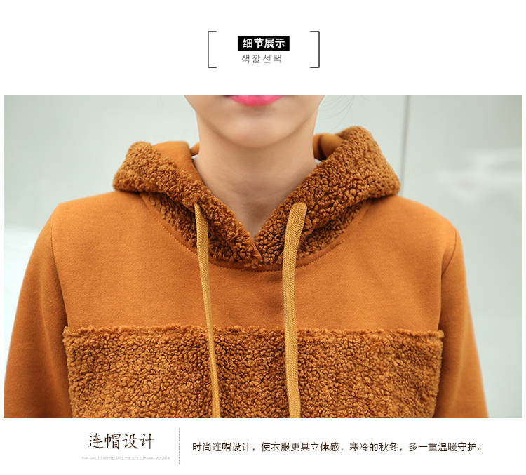 以澜 2015韩版秋冬装新款大码休闲运动服套装卫衣女三件套加厚加绒女士卫衣 1096 驼色 L