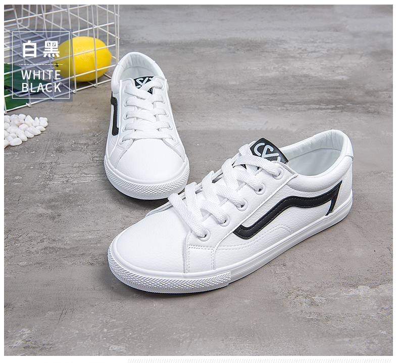 飞耀(feiyao)韩版休闲女学生系带超纤平底小白鞋l-992 黑色 36