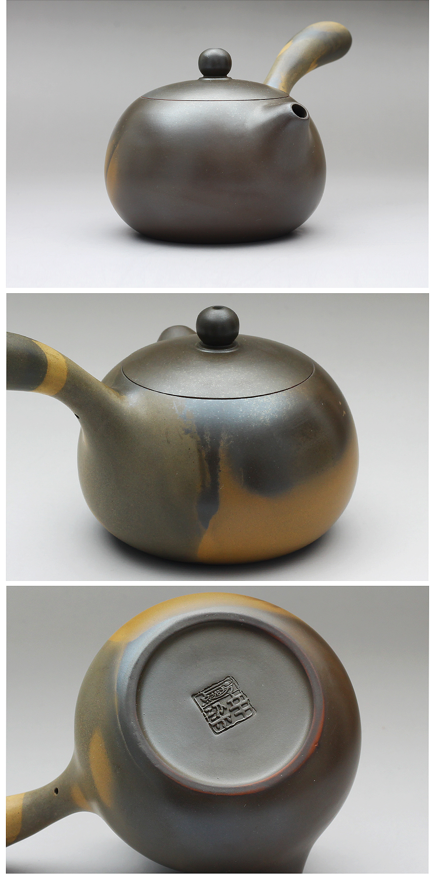 民间雕刻工艺大师 坭兴陶实力陶艺人 梁辛 特色窑变横把西施壶