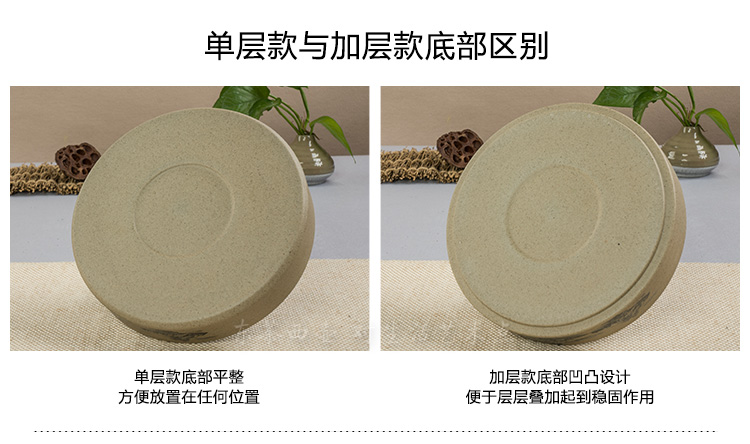 东茶西壶 陶瓷茶叶罐大号普洱饼散装醒茶罐茶洗 老岩泥普洱茶叶罐 加层一饼装不带盖款无礼盒包装