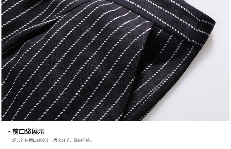 香歌莉女裤2016春季新品九分哈伦裤竖条纹小脚休闲裤女款小西裤【S14D02】 橘条深蓝底哈伦裤 26