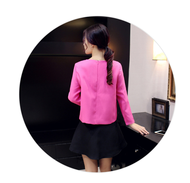 秀族 2016秋装新款韩版女装两件套连衣裙 明星款时尚印花套装XZ10602 玫红 XL