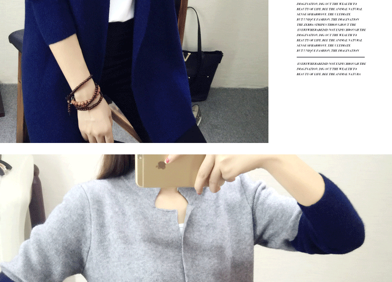 菲丽沫淑FLMS 2016春装新款韩版单排扣宽松针织开衫棒球服短外套女8205 灰色 均码