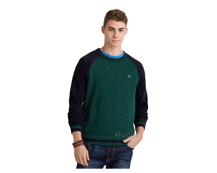american eagle outfitters 美国鹰牌服饰公司 男士logo纯棉毛衣
