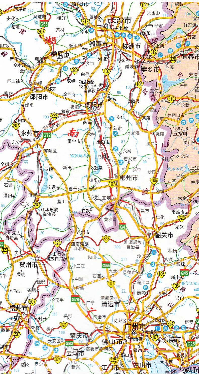 2021新版江西及周邊地區公路里程地圖冊中國公路程地圖分冊系列高速