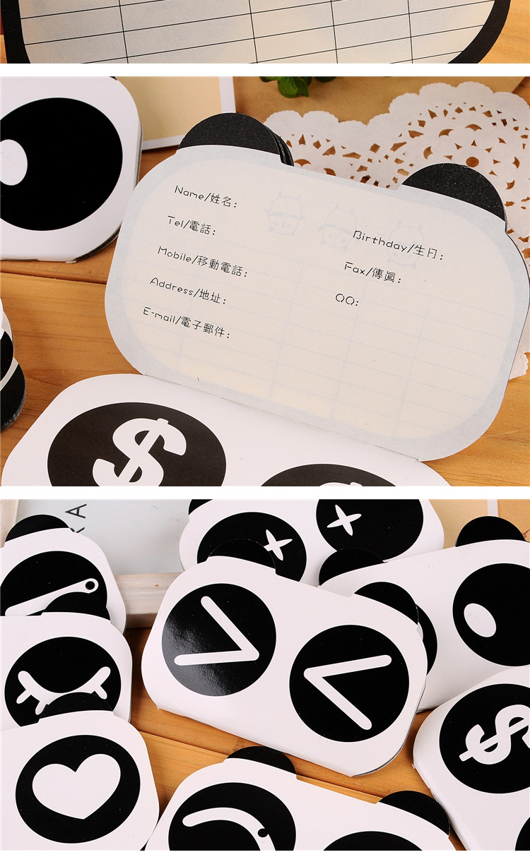 卡通熊猫造型小账本 理财本 记账本环保创意笔记本 随机发