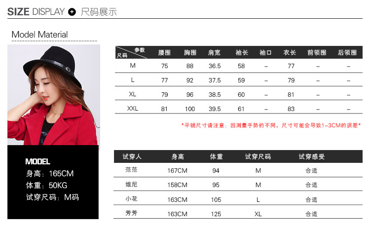 欢仙子 2016春秋新款韩版修身加棉加厚中长款毛呢大衣  女 1020 水蓝色/厚款 XL