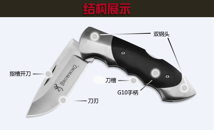 金文丰keenth勃朗宁111D折刀多功能工具刀便携式刀具收藏工艺礼品刀工具刀