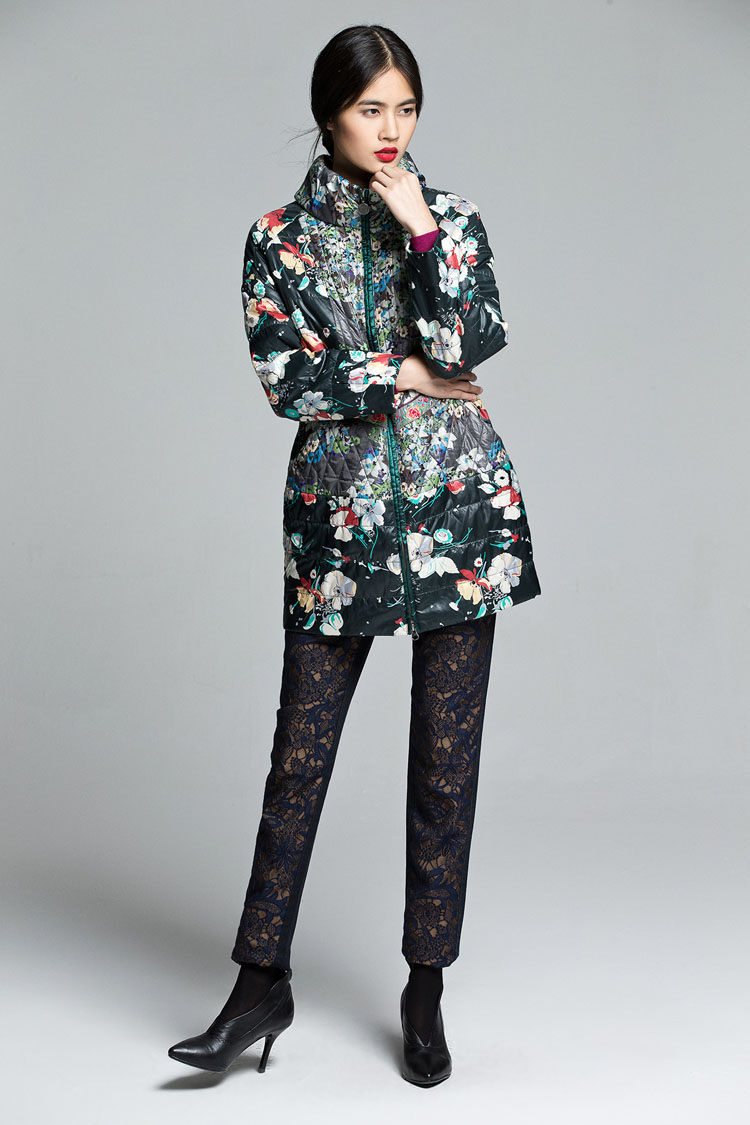 渔牌女装正品休闲裤女秋修身显瘦小脚裤长裤中国风提花外穿裤子商场