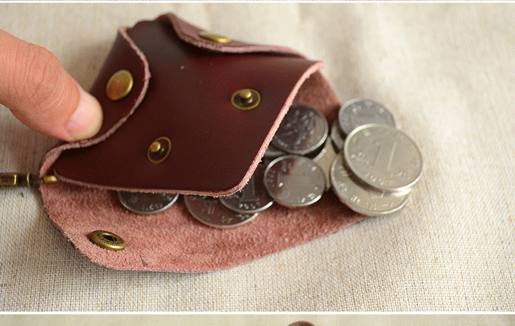 江鑫源 创意个性小零钱包硬币包韩版迷你复古搭扣小钱包四角包 栗色