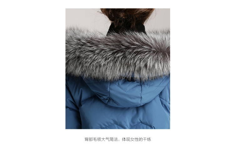 LIUMINER欧美高端茧型中长款羽绒服女 2015秋冬新款季候连帽羽绒衣外套(有货） 牛仔蓝色 S  缺货