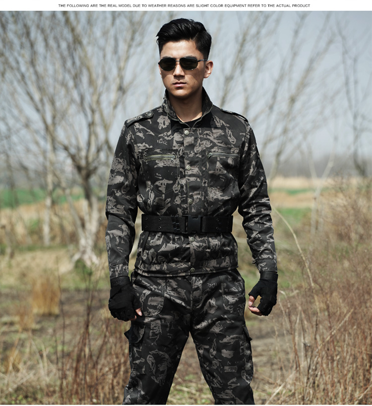 盾郎黑鹰迷彩服套装 男防刮耐磨特种兵军用服装作训服套装特勤军训服