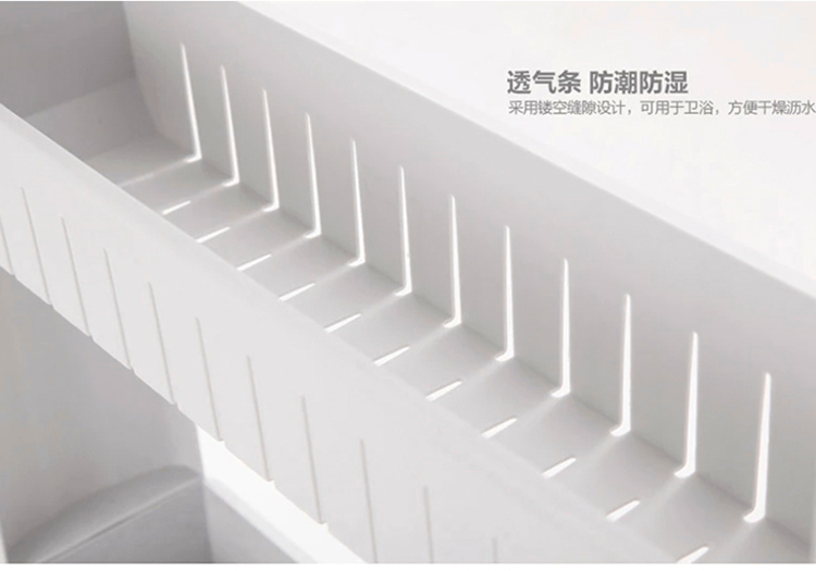 
                                        梦思园（MENGSIYUAN） 浴室厨房带轮可移动夹缝置物架收纳架多层卫浴卫生间落地 纯白色三层                