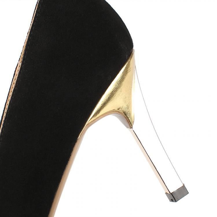 卡丝拉狄 cathyladi 时尚休闲纯色尖头细跟磨砂高跟鞋女士单鞋 黑色