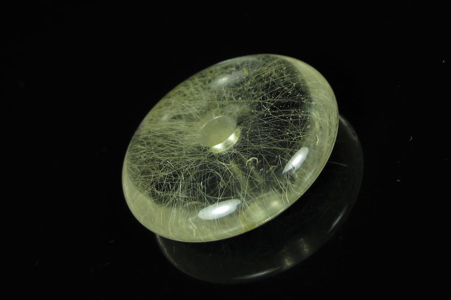 天然水晶吊坠发晶吊坠平安扣8.39克胜结玉翠珠宝