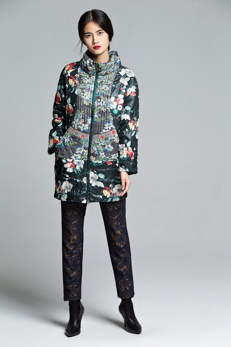 渔牌女装正品休闲裤女秋修身显瘦小脚裤长裤中国风提花外穿裤子商场