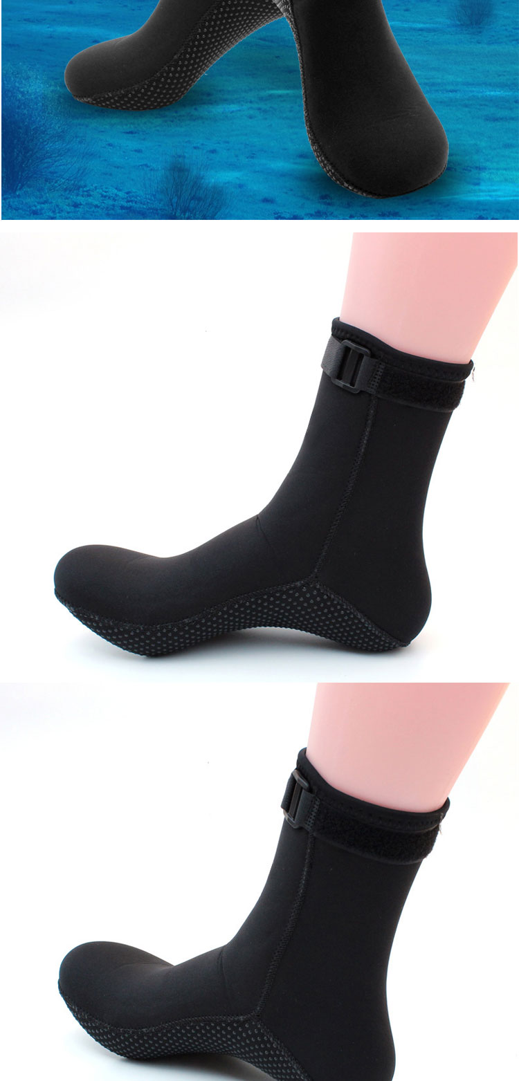 男女防滑游泳浮潜水袜子防刮划游泳带魔术贴收口 3mm