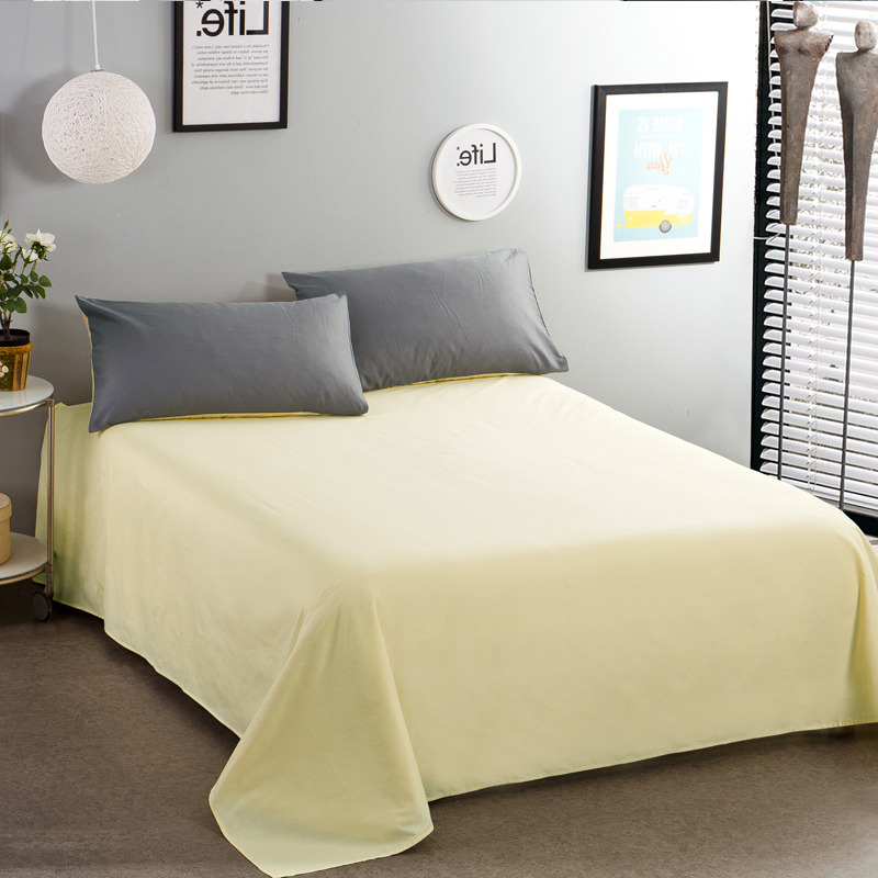 寝睡家纺床单色双拼全棉床单单件学生纯棉双人单人被单宝蓝180cmx230