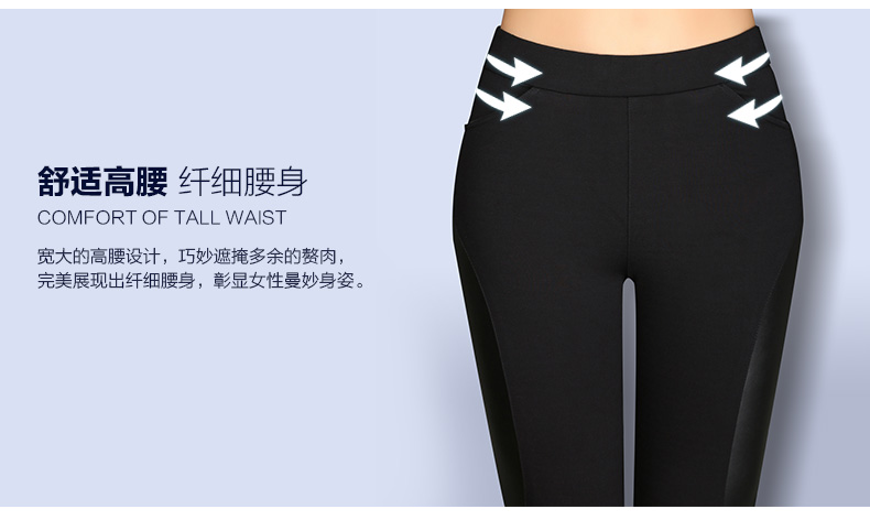 丽尚佰莲女士外穿打底裤女秋冬加绒加厚皮裤铅笔裤休闲裤子女 L988# 黑色不加绒 L