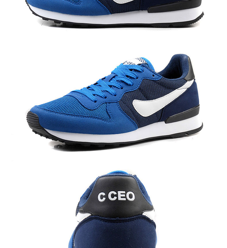 执行官跑步鞋男飞线针织网面休闲运动鞋男女跑鞋 黑白 40