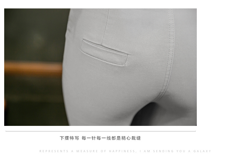 姮妃2015秋冬新款韩版显瘦弹力高腰休闲百搭铅笔小脚休闲裤女N1008 灰色 S