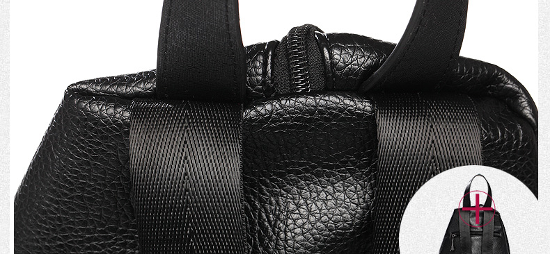 dmz 2015秋冬季新品女包百搭款时尚锁扣双肩包拉链搭扣背包潮黑色