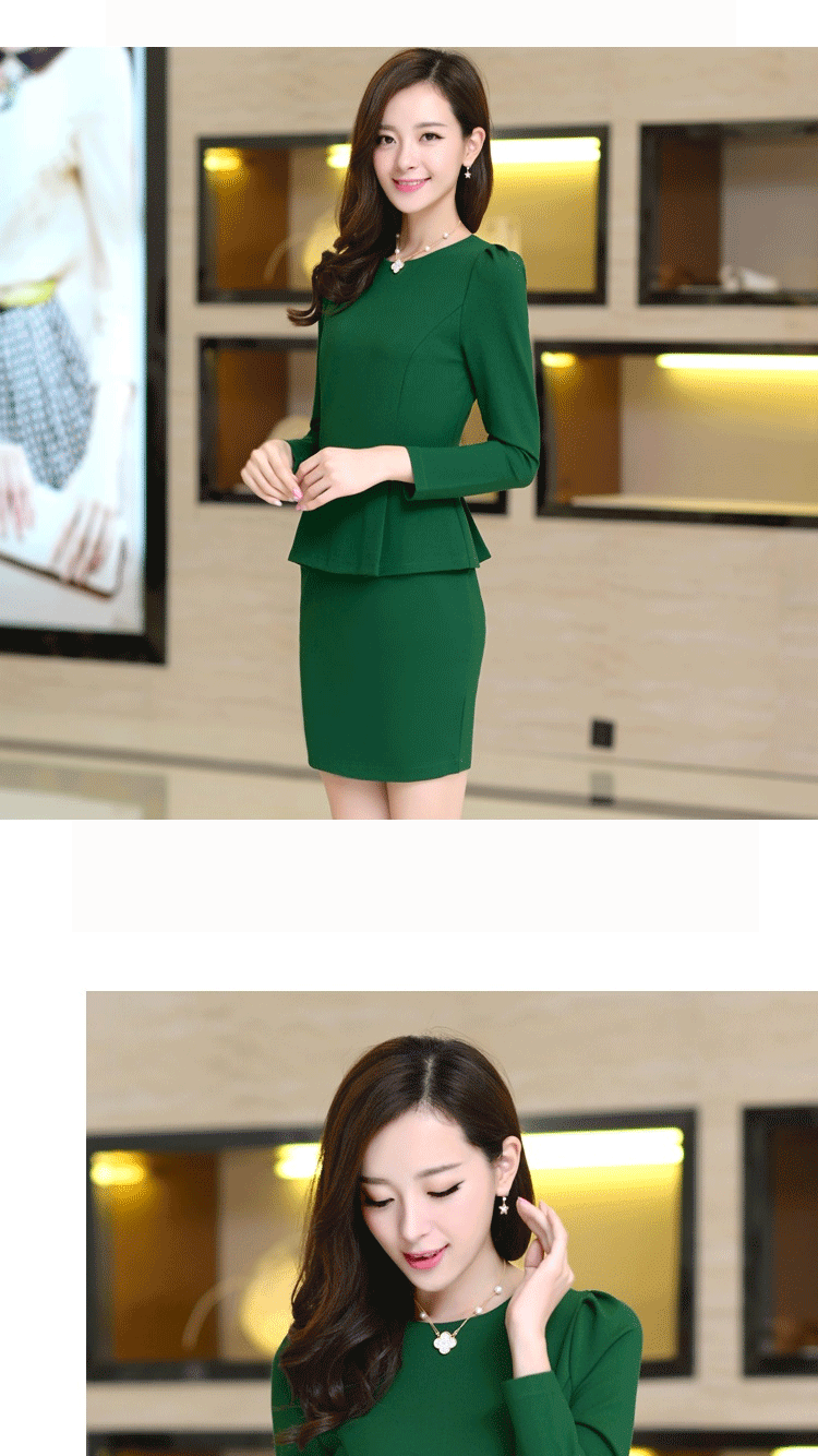曼舞轻影长袖秋装连衣裙2015秋款女装针织连衣裙秋8869 绿色 XL