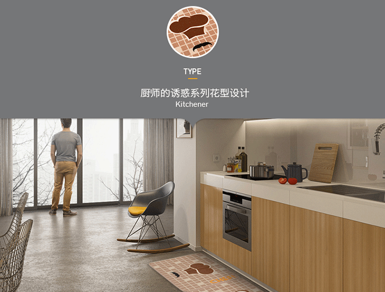 
                                                                                Rui.b厨房地垫长条防油防水地垫入户门垫进门床边脚垫家用易清洗蹭脚垫防滑垫 盘子刀叉 50*80cm                
