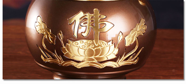 圆通礼品液体酥油灯供佛灯纯铜油灯佛灯供灯家用佛前长明灯粉金色小号