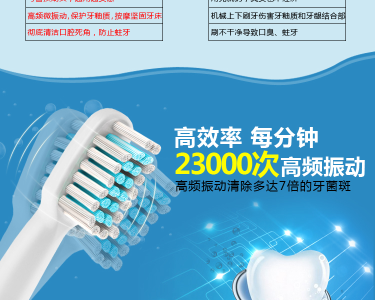 
                                                            【领劵下单立减20元】赛嘉（seago） 电动牙刷家用成人自动声波震动牙刷软毛情侣款 亲民款（5个刷头）                