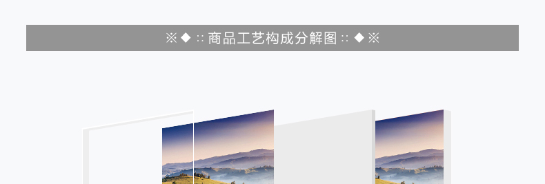 稻草人家缘 简约客厅现代装饰画无框画三联风景挂画办公室沙发背景墙壁画山峰 一套三幅 60*60cm (适用于3-3.5米背景墙)