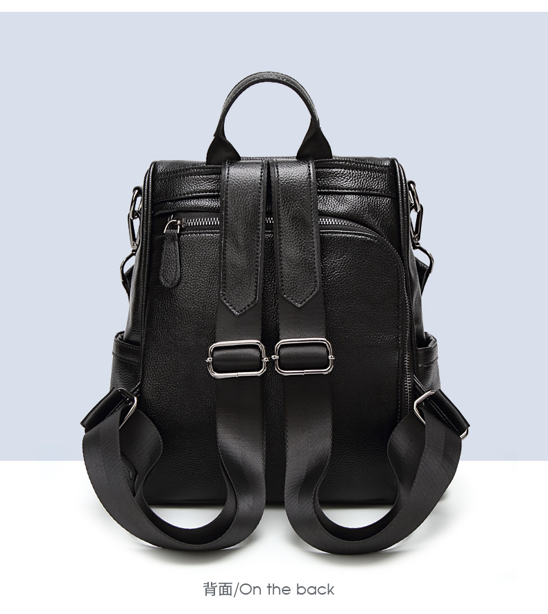 cabwer双肩包女2020新款韩版女士背包时尚百搭防盗皮质书包大容量软皮