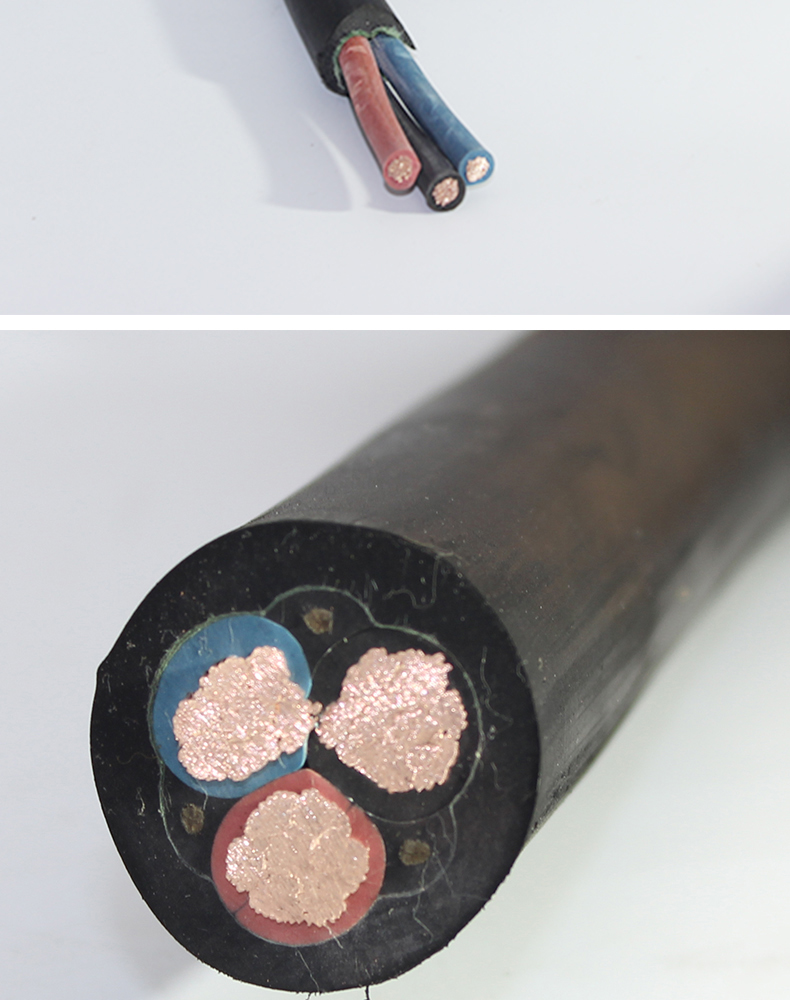 潜水用护套电线 软电线插排线国标耐磨yc芯铜 三芯软芯橡套重型电缆线