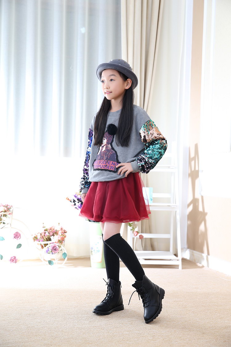 女童靴子公主靴童鞋真皮冬靴儿童保暖雪地靴加绒短靴潮棉靴马丁靴韩版