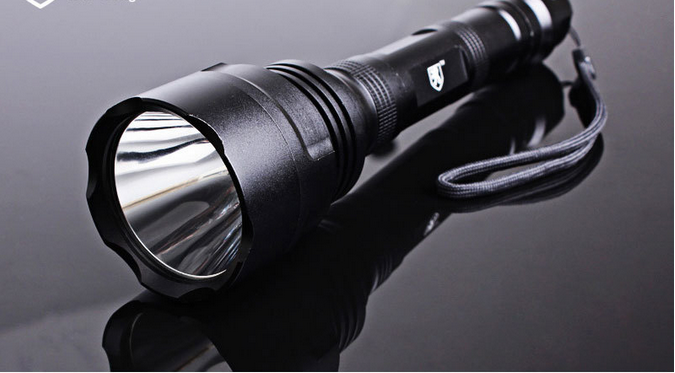 手电筒led长款t6充电式 远射迷你 骑行手电 黑色 均码