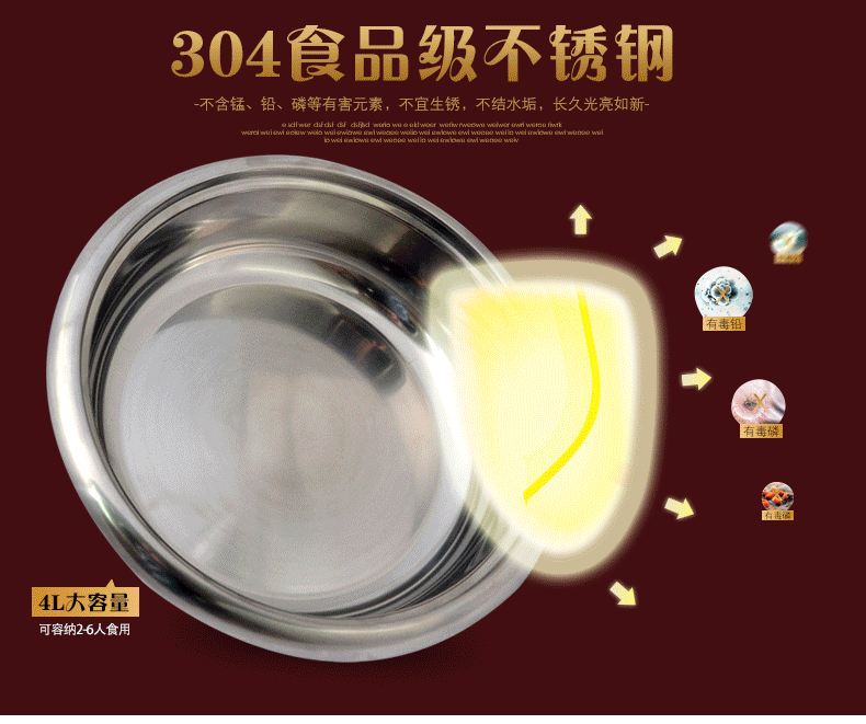 edei宜阁多功能电火锅 电热火锅电热锅煮面电煮锅分体加厚不锈钢学生多用锅煲粥