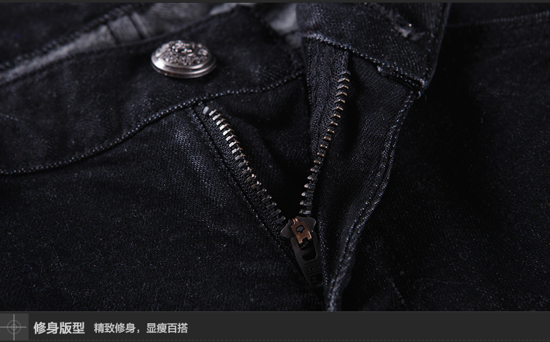 Me Forever真我永恒2015秋装新款牛仔裤女小脚铅笔休闲长裤314142007 黑色 M