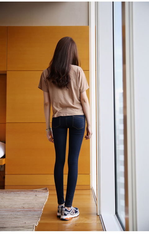 滨诗2015冬季弹力显瘦高腰牛仔裤女小脚长裤女修身加绒加厚 B585 黑色加绒款918      27码两尺