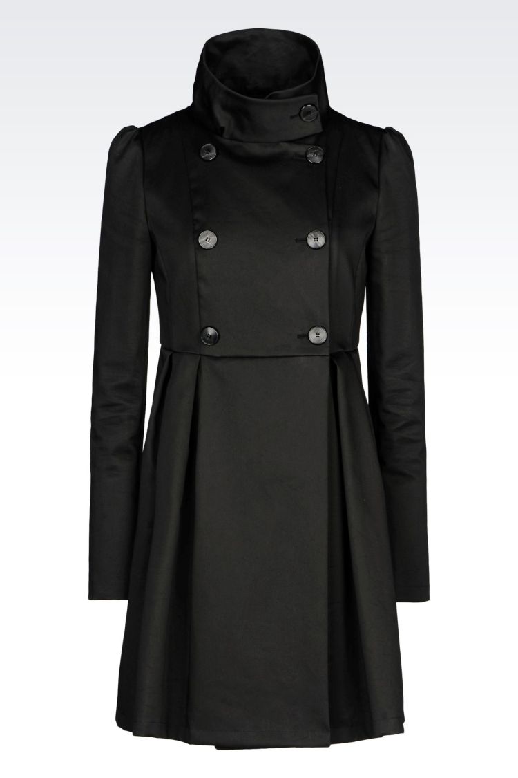 阿玛尼(emporio armani) 女士风衣 棉质 双排扣 41555866nr