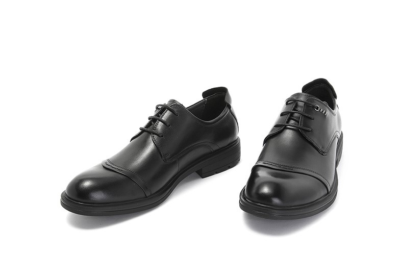 teenmix天美意秋专柜同款油蜡牛皮革方跟德比鞋男皮鞋bxz01cm8黑色38