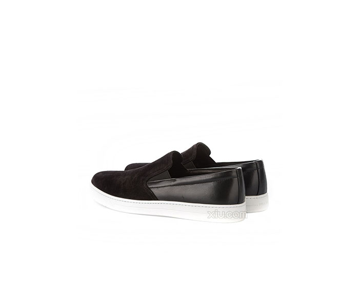 prada 普拉达 男士拼接休闲鞋 uk码 4d2733 0qw f0002 黑色 9.