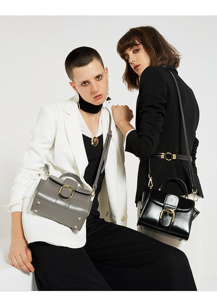 coupdefoudre轻奢cdf名品专柜款2018春夏新款真皮头层牛皮单肩手提包