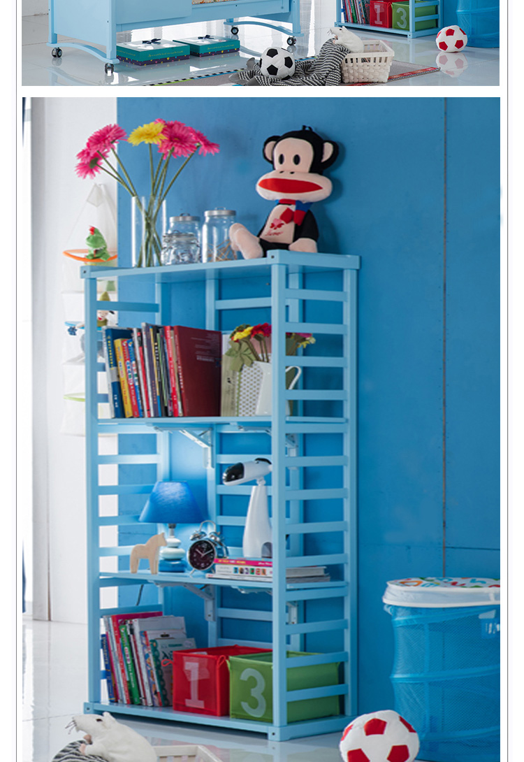 贝欣居多功能组合式环保健康实木婴儿床304 天蓝色松木