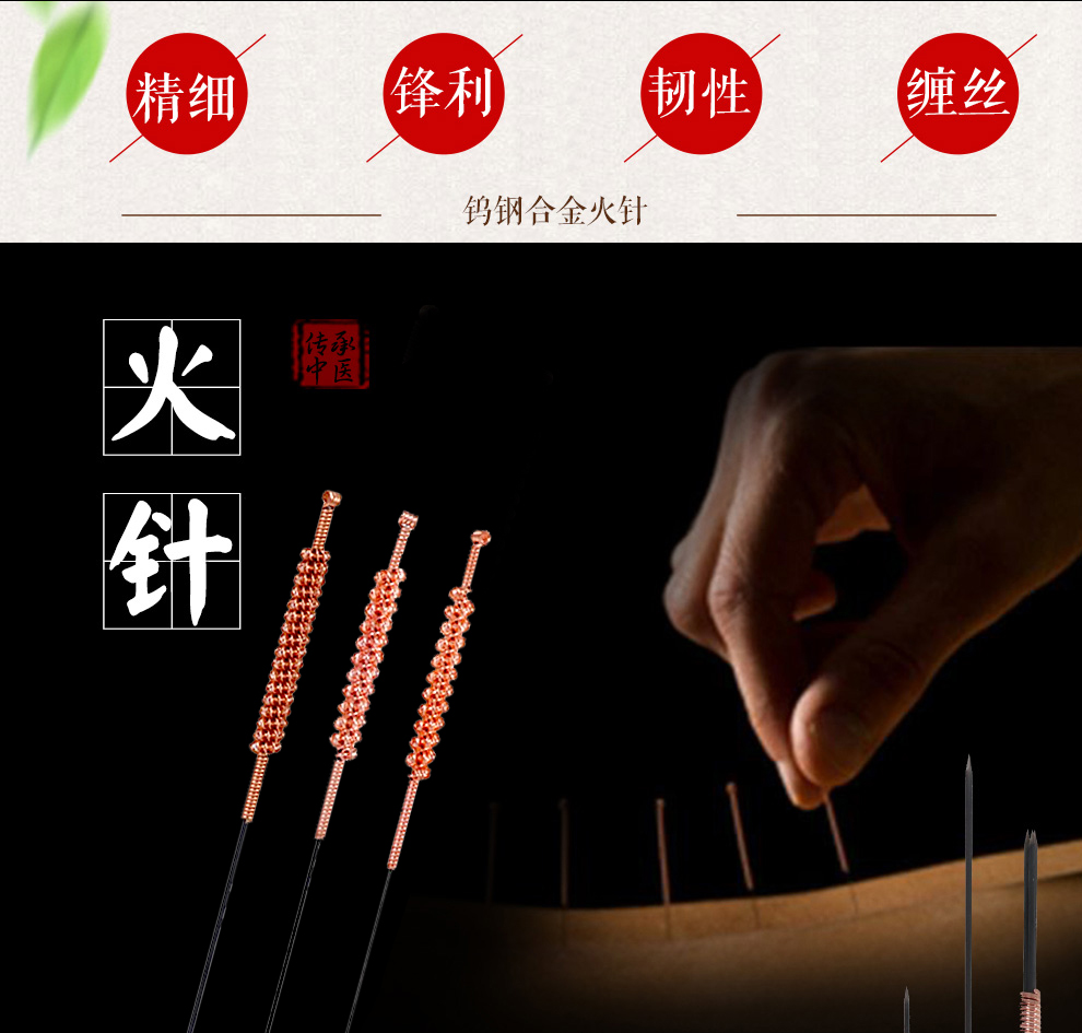 环球(huan qiu) 针灸火针医用美容针家用中医刺针钨钢针 三支装