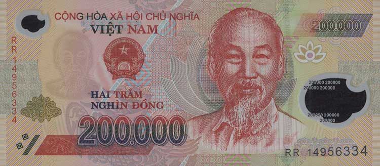 聚优尚全新亚洲越南纸币收藏品外国钱币已退出流通50万盾塑料钞1张