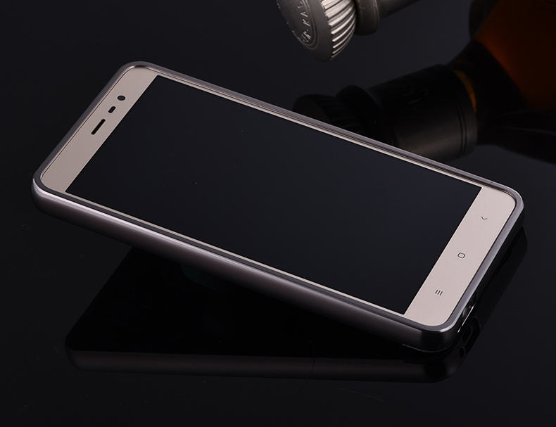 钻盾 镜面手机壳金属边框电镀背板保护套 适用于 红米note3 黑色