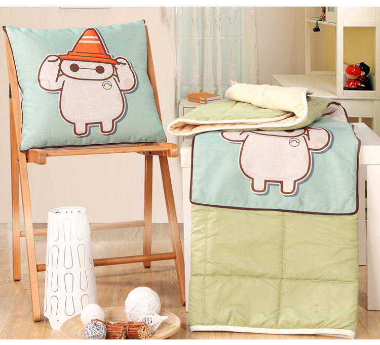 
                                        欣纯家居 多用棉麻抱枕被 汽车办公室两用靠垫45*45cm 天生一对                