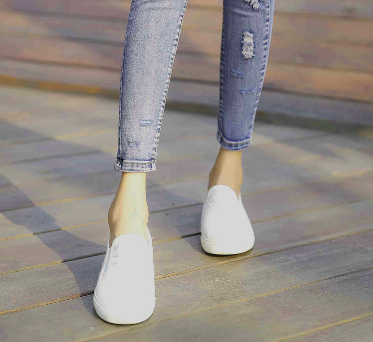 婕米儿破洞牛仔裤女九分小脚修身显瘦弹力韩版学生2020春夏新款 蓝